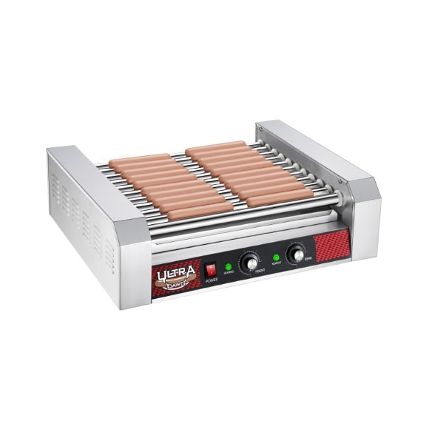 Great Northern Popcorn 30 Hot Dog Roller Machine, 11 Rollers, Sausage Grill, Electric Countertop, Drip Tray, Dual Zones 447961TXY - main